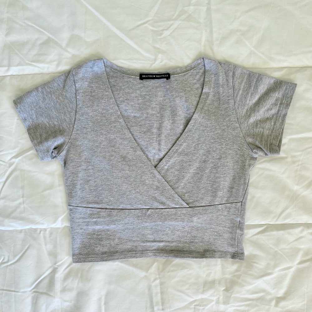 Brandy Melville Gray Amara Shortsleeve Top